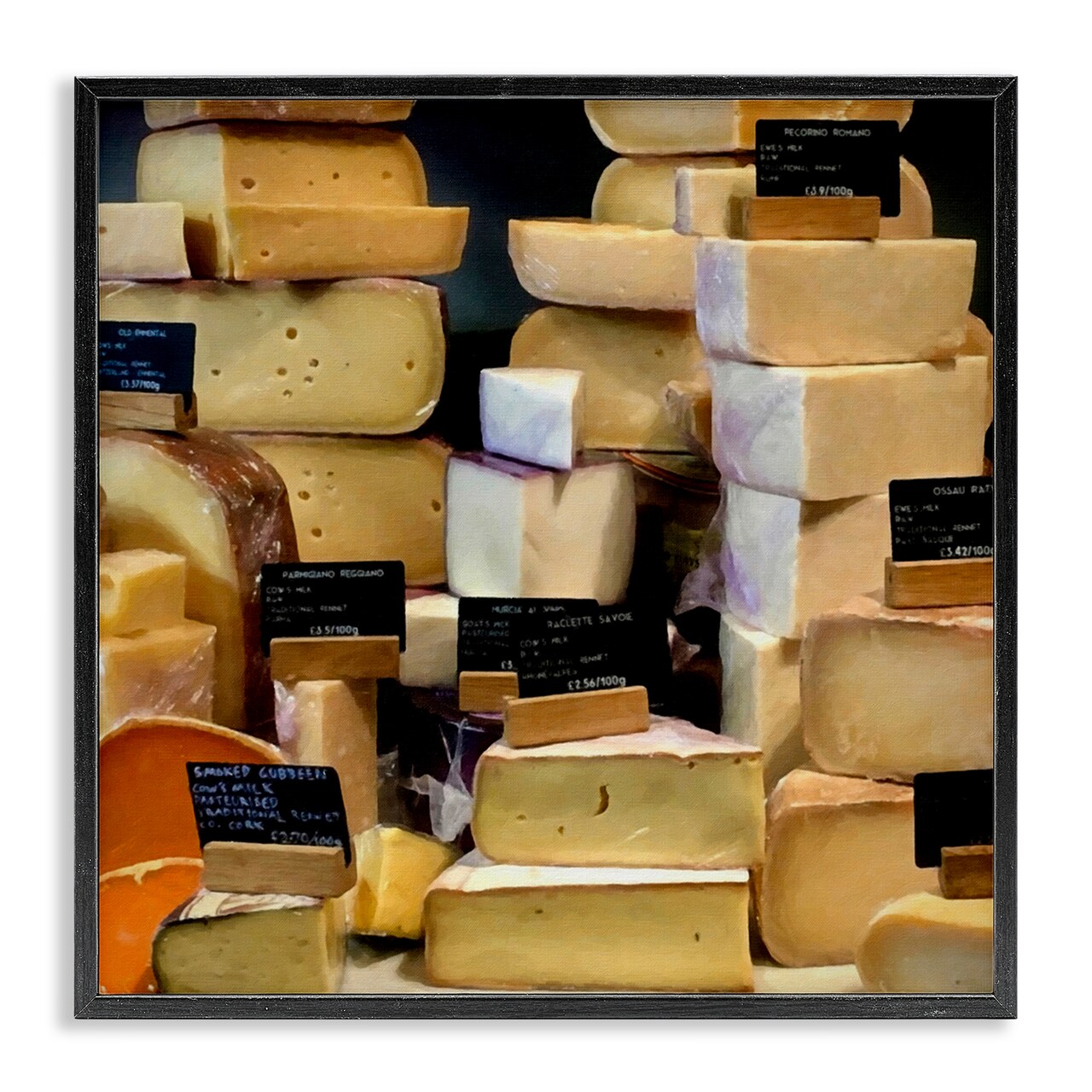 Stupell Industries Various Cheeses Still Life Framed Giclee Wall Art Design by Graffi*tee Studios